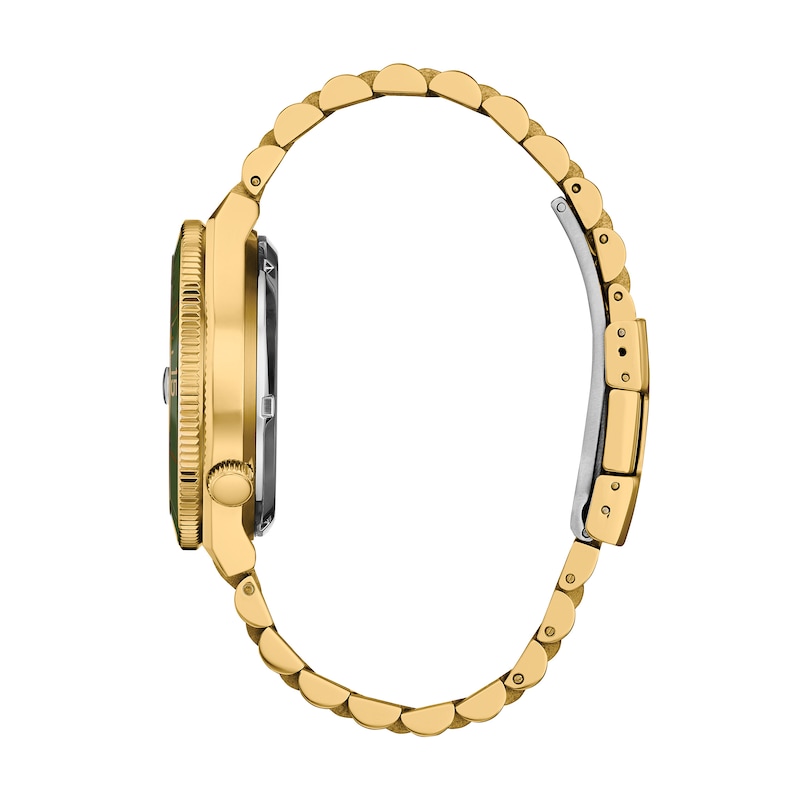 Main Image 2 of Men's Citizen Tsuyosa Shore Gold-Tone IP Stainless Steel Watch with Green Dial (Model: NJ0232-53X)