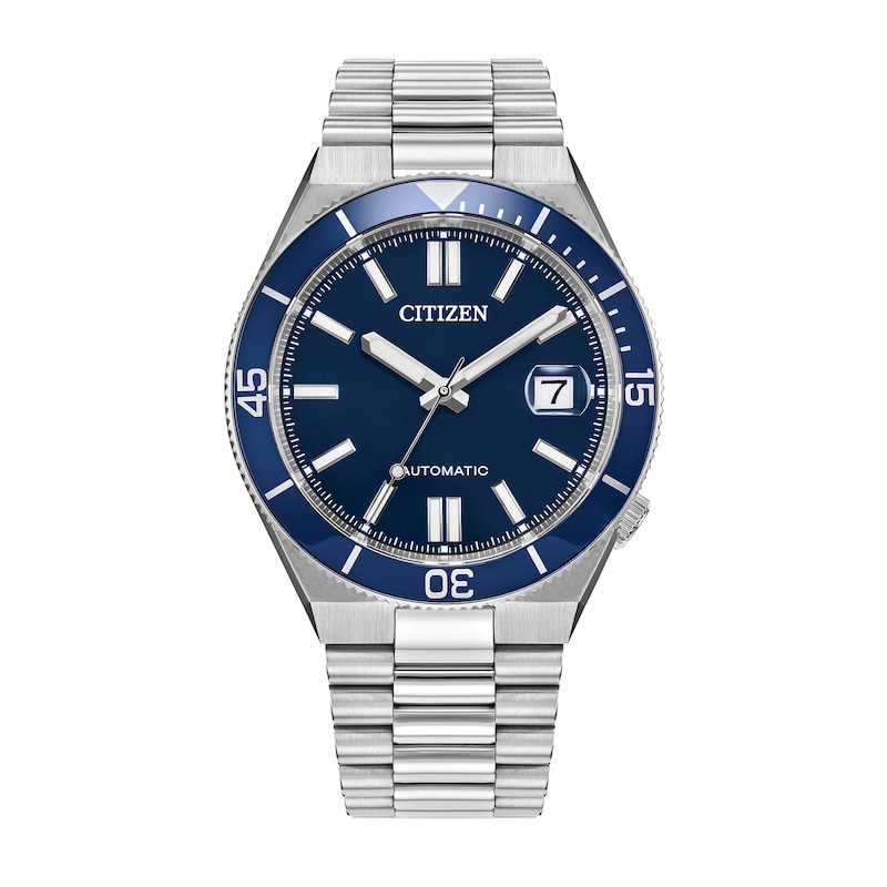 Main Image 1 of Men's Citizen Tsuyosa Shore Gold-Tone IP Stainless Steel Watch with Blue Dial (Model: NJ0230-59L)