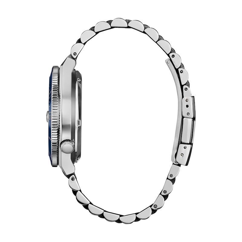 Main Image 2 of Men's Citizen Tsuyosa Shore Gold-Tone IP Stainless Steel Watch with Blue Dial (Model: NJ0230-59L)