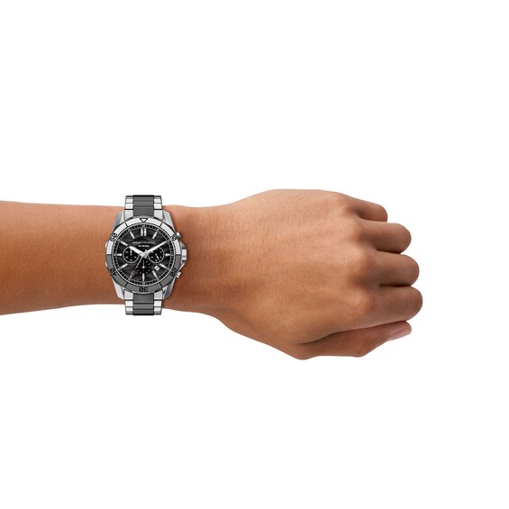 Men's Armani Exchange Chronograph Black IP and Stainless Steel Watch with Black Dial (Model: Ax1973)