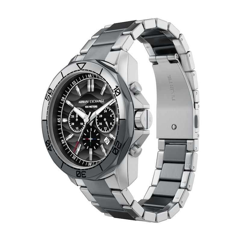 Main Image 4 of Men's Armani Exchange Chronograph Black IP and Stainless Steel Watch with Black Dial (Model: AX1973)