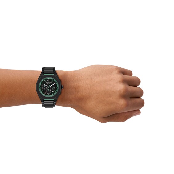 Men's Armani Exchange Sync Chronograph Black IP Stainless Steel Watch with Black Dial (Model: Ax4294)