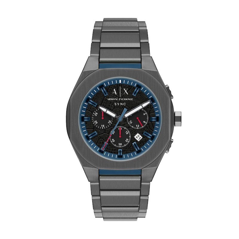 Main Image 1 of Men's Armani Exchange Sync Chronograph Gray IP Stainless Steel Watch with Black Dial (Model: AX4295)