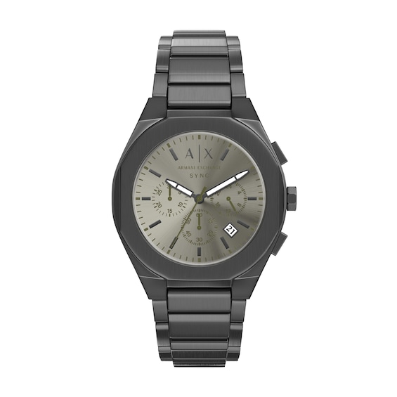 Men's Armani Exchange Sync Chronograph Gray IP Stainless Steel Watch with Gray Dial (Model: Ax4296)