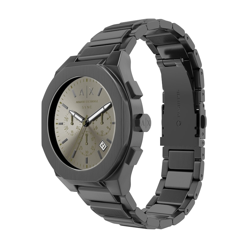 Main Image 4 of Men's Armani Exchange Sync Chronograph Gray IP Stainless Steel Watch with Gray Dial (Model: AX4296)