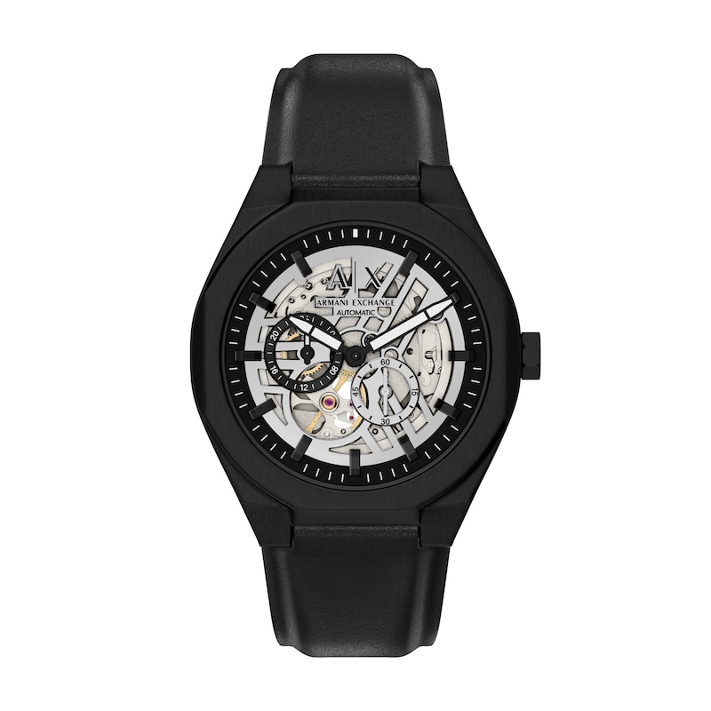 Main Image 1 of Men's Armani Exchange Sync Automatic Chrono Black IP Stainless Steel Watch with Silver-Tone Dial (Model: AX4297)