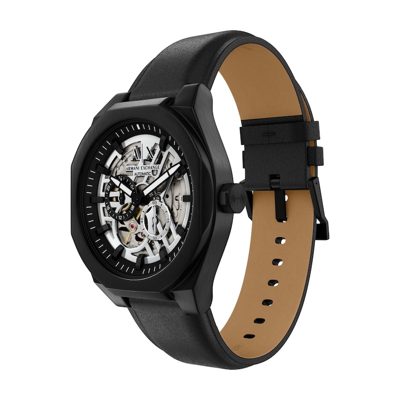 Main Image 4 of Men's Armani Exchange Sync Automatic Chrono Black IP Stainless Steel Watch with Silver-Tone Dial (Model: AX4297)