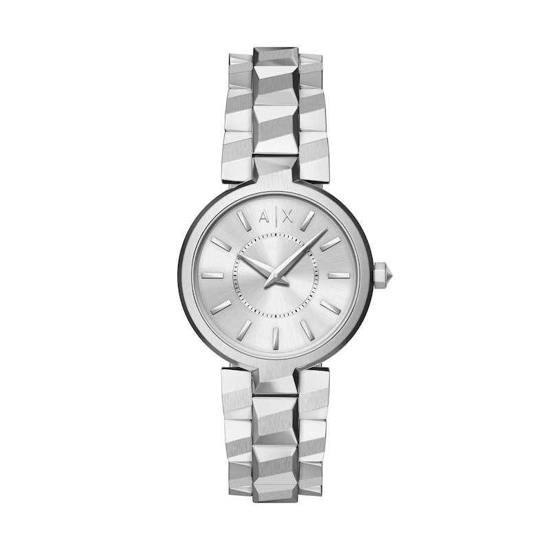 Main Image 1 of Ladies' Armani Exchange Audora Stainless Steel Watch with Silver-Tone Dial (Model: AX4405)