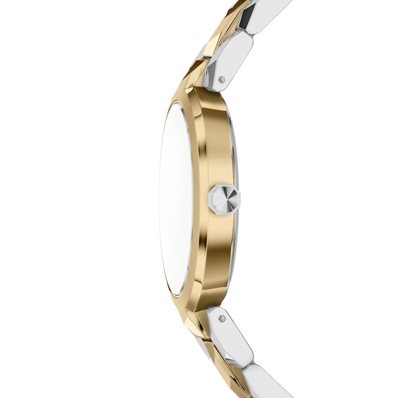 Ladies' Armani Exchange Audora Gold-Tone IP and Stainless Steel Watch with Silver-Tone Dial (Model: Ax4406)