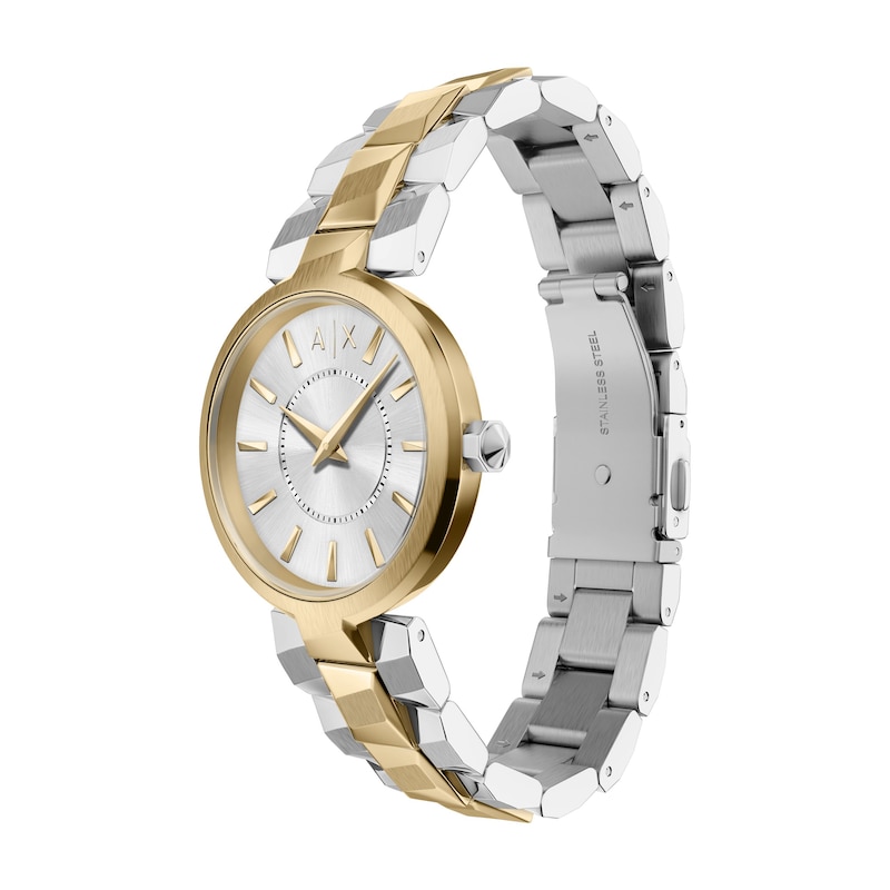 Main Image 4 of Ladies' Armani Exchange Audora Gold-Tone IP and Stainless Steel Watch with Silver-Tone Dial (Model: AX4406)