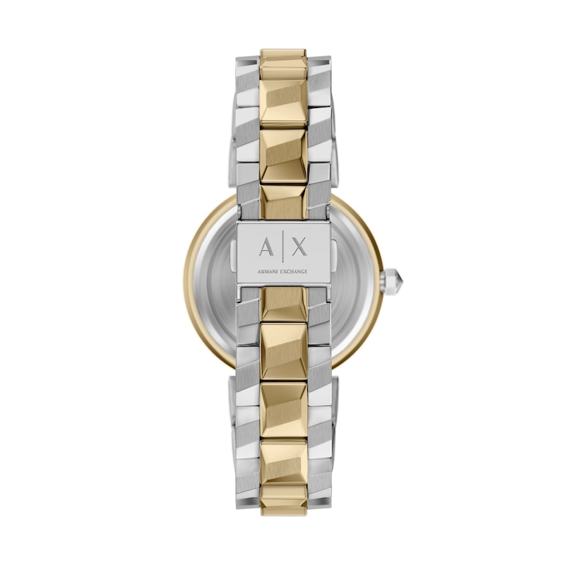 Main Image 5 of Ladies' Armani Exchange Audora Gold-Tone IP and Stainless Steel Watch with Silver-Tone Dial (Model: AX4406)