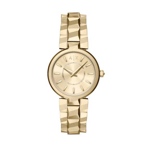 Ladies' Armani Exchange Audora Gold-Tone IP Stainless Steel Watch with Gold-Tone Dial (Model: Ax4407)