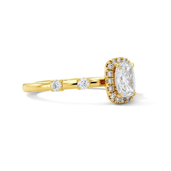 Modern Reflection 1 CT. T.w. Elongated Cushion-Cut Lab-Grown Diamond Frame Engagement Ring in 14K Gold (F/Vs2)