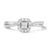 Thumbnail Image 1 of 1/2 CT. T.W. Princess-Cut Certified Lab-Grown Diamond Frame Promise Ring in 10K White Gold (F/VS2)