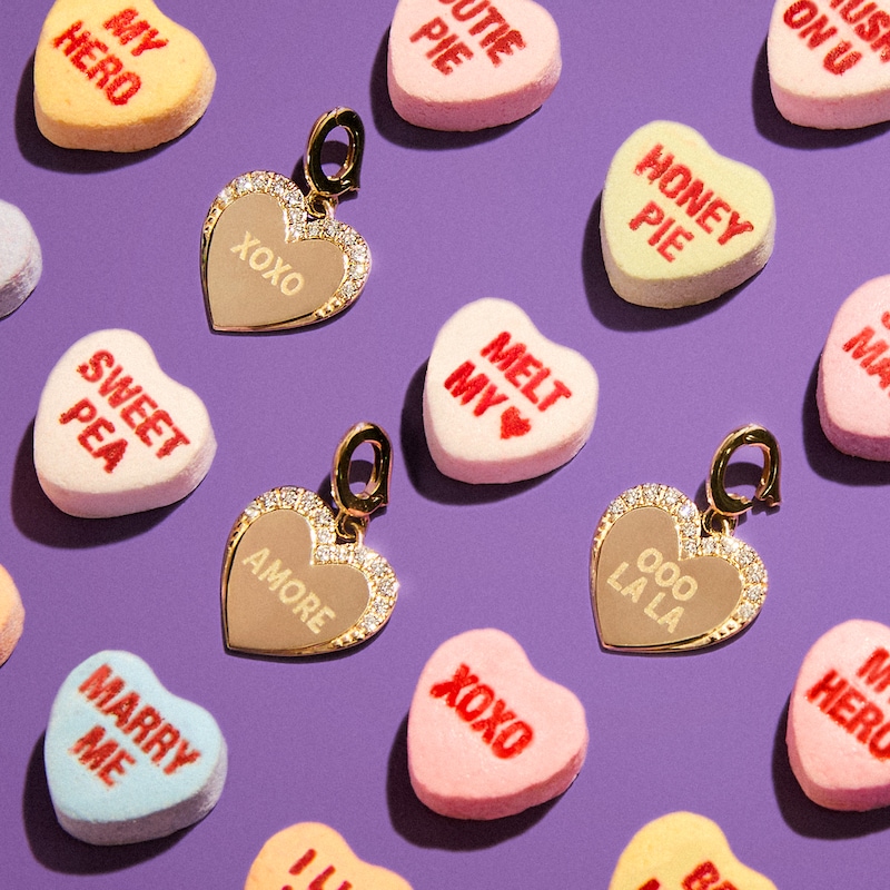 Main Image 2 of Zales X Sweethearts® 1/10 CT. T.W. Lab-Grown Diamond Heart Charm in 10K Gold