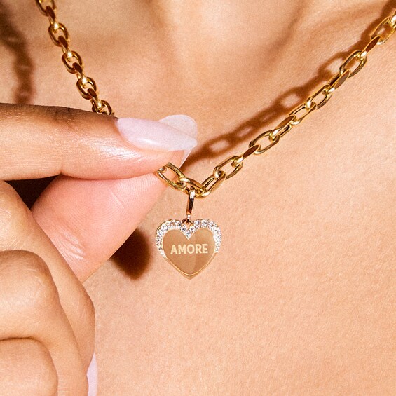 Zales X Sweethearts® 1/10 CT. T.w. Lab-Grown Diamond Heart Charm in 10K Gold
