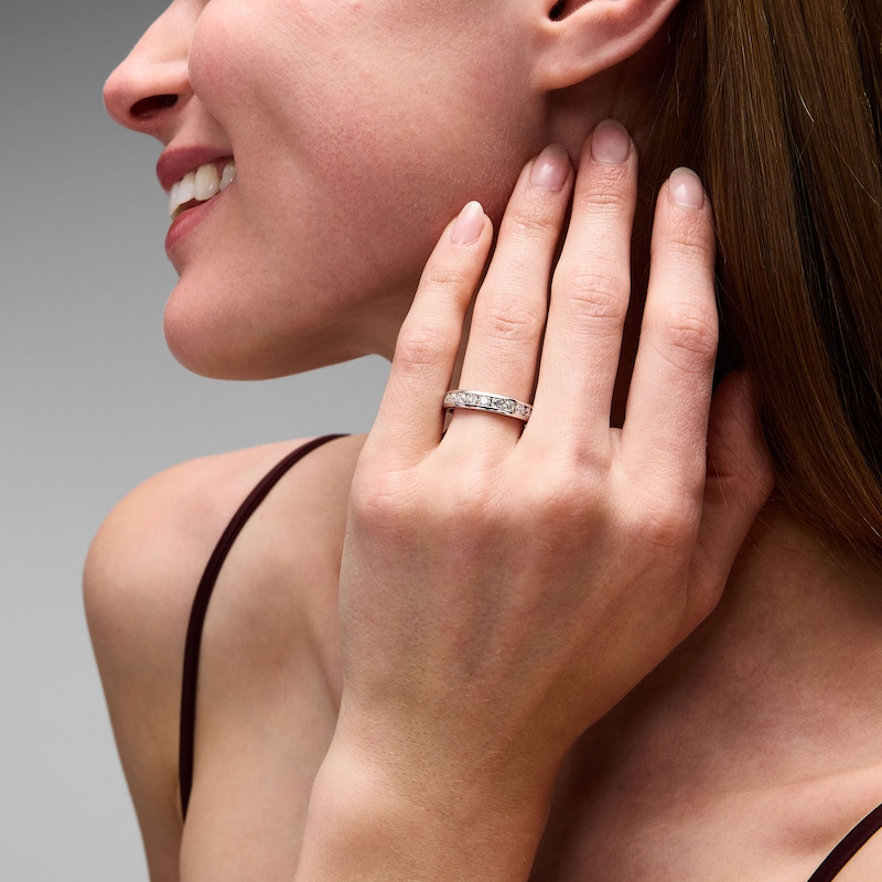 Main Image 2 of 1 CT. T.W. Lab-Grown Diamond Channel Anniversary Band in 14K White Gold (F/VS2)
