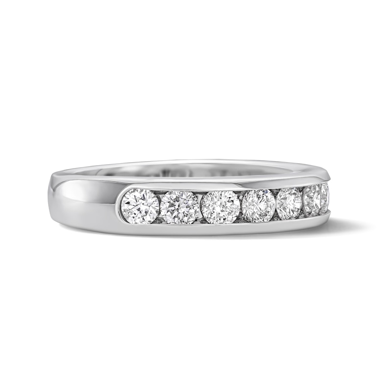 Main Image 4 of 1 CT. T.W. Lab-Grown Diamond Channel Anniversary Band in 14K White Gold (F/VS2)