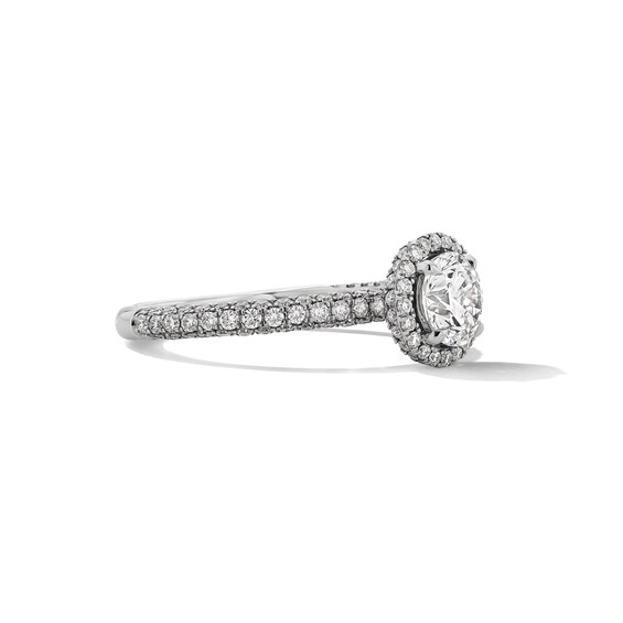 Grand Firework 1-1/2 CT. T.w. Round-Cut Certified Lab-Grown Diamond Frame Engagement Ring in 14K White Gold (F/Vs2)