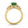 Thumbnail Image 3 of Emerald-Cut Emerald and 1/3 CT. T.W. Certified Lab-Grown Diamond Engagement Ring in 14K Gold (F/VS2)