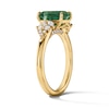 Thumbnail Image 5 of Emerald-Cut Emerald and 1/3 CT. T.W. Certified Lab-Grown Diamond Engagement Ring in 14K Gold (F/VS2)