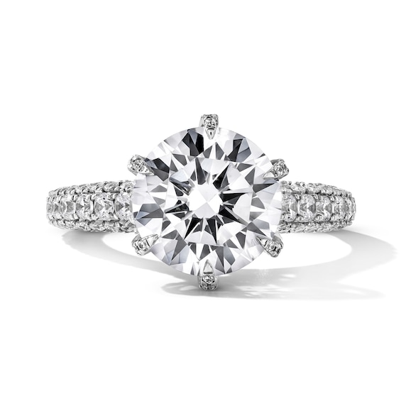 Grand Firework 3-7/8 CT. T.w. Certified Lab-Grown Diamond Engagement Ring in 14K White Gold (F/Vs2)