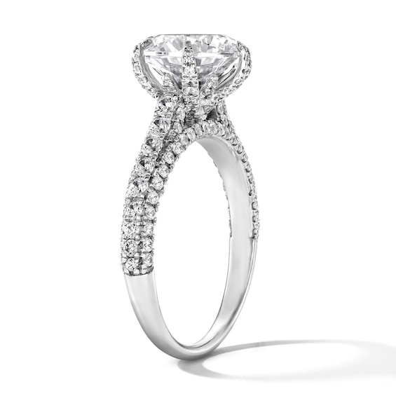 Grand Firework 3-7/8 CT. T.w. Certified Lab-Grown Diamond Engagement Ring in 14K White Gold (F/Vs2)