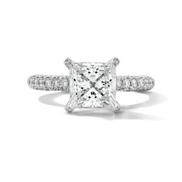Grand Firework 3 CT. T.W. Princess-Cut Certified Lab-Grown Diamond Engagement Ring in 14K White Gold (F/VS2)