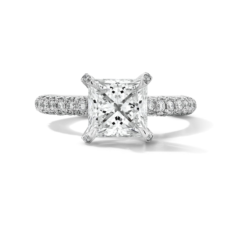 Main Image 1 of Grand Firework 3 CT. T.W. Princess-Cut Certified Lab-Grown Diamond Engagement Ring in 14K White Gold (F/VS2)