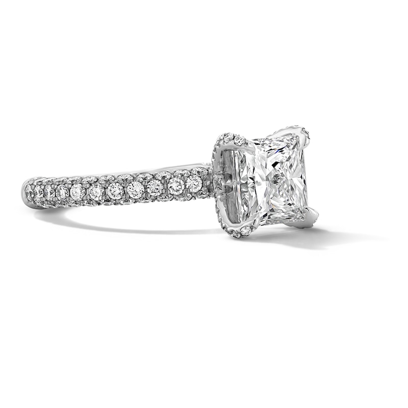 Main Image 4 of Grand Firework 3 CT. T.W. Princess-Cut Certified Lab-Grown Diamond Engagement Ring in 14K White Gold (F/VS2)