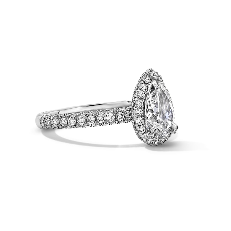 Main Image 4 of Grand Firework 2-5/8 CT. T.W. Pear-Shaped Certified Lab-Grown Diamond Frame Engagement Ring in 14K White Gold (F/VS2