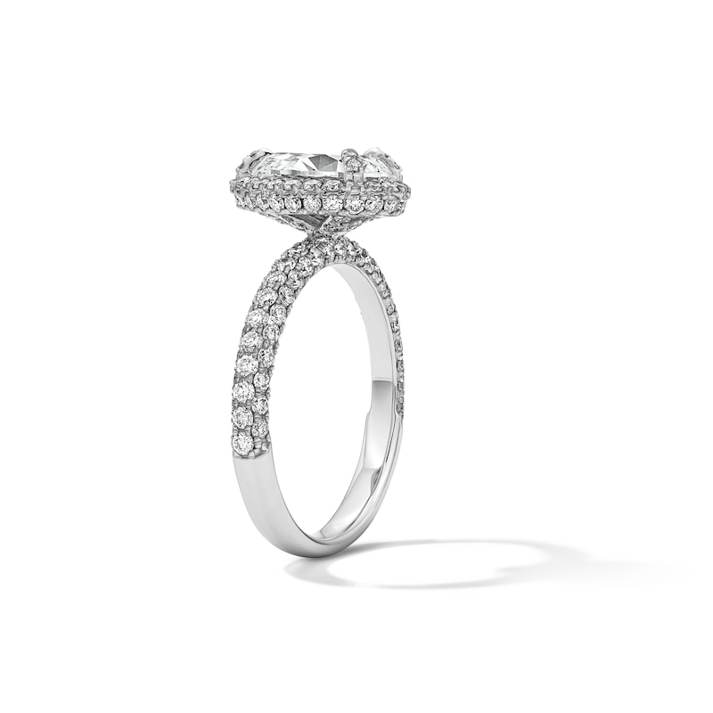Main Image 5 of Grand Firework 2-5/8 CT. T.W. Pear-Shaped Certified Lab-Grown Diamond Frame Engagement Ring in 14K White Gold (F/VS2