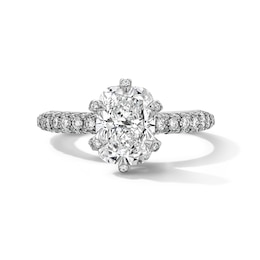 Grand Firework 3 CT. T.W. Cushion-Cut Certified Lab-Grown Diamond Engagement Ring in 14K White Gold (F/VS2)