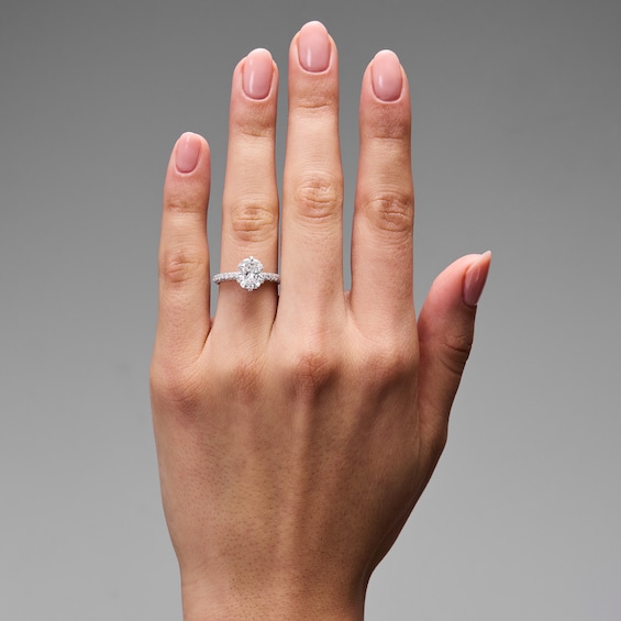 Grand Firework 3 CT. T.w. Cushion-Cut Certified Lab-Grown Diamond Engagement Ring in 14K White Gold (F/Vs2)