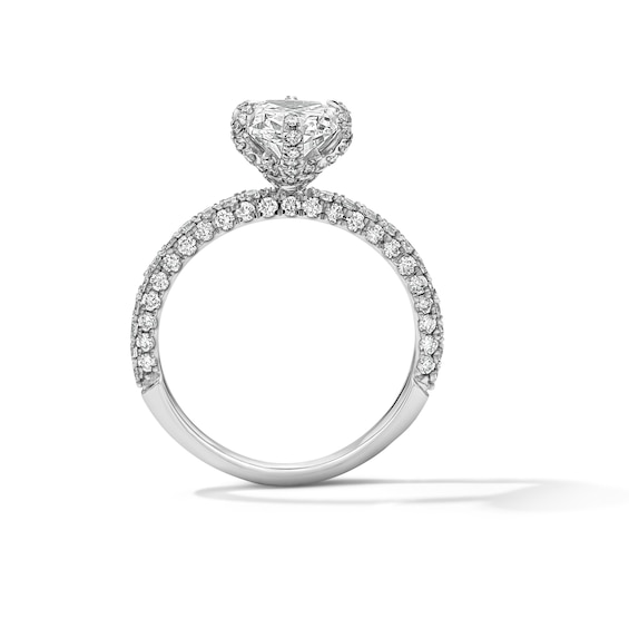 Grand Firework 3 CT. T.w. Cushion-Cut Certified Lab-Grown Diamond Engagement Ring in 14K White Gold (F/Vs2)