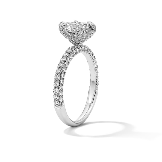 Grand Firework 3 CT. T.w. Cushion-Cut Certified Lab-Grown Diamond Engagement Ring in 14K White Gold (F/Vs2)