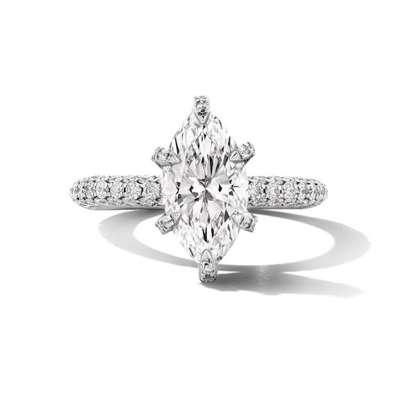 Grand Firework 3 CT. T.w. Marquise-Cut Certified Lab-Grown Diamond Engagement Ring in 14K White Gold (F/Vs2)