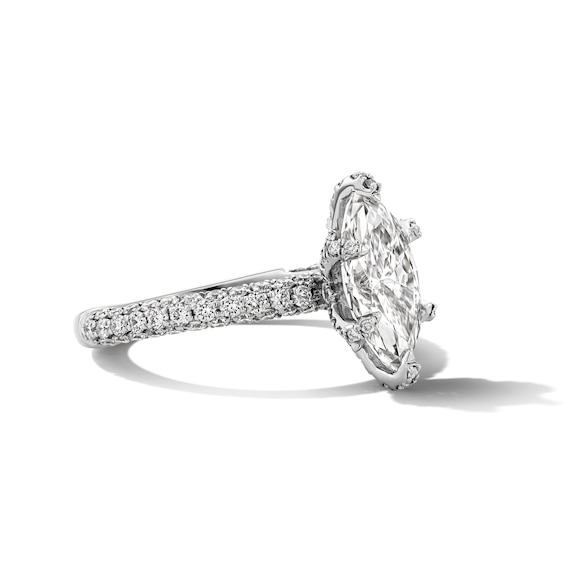 Grand Firework 3 CT. T.w. Marquise-Cut Certified Lab-Grown Diamond Engagement Ring in 14K White Gold (F/Vs2)