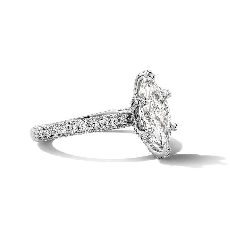 Main Image 4 of Grand Firework 3 CT. T.W. Marquise-Cut Certified Lab-Grown Diamond Engagement Ring in 14K White Gold (F/VS2)