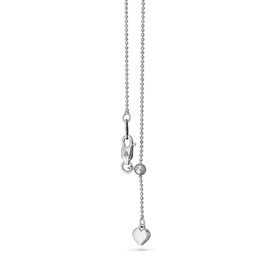 1.2mm Diamond-Cut Bead Chain Adjustable Necklace in Solid Sterling Silver - 22"