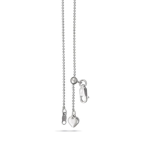 1.2mm Diamond-Cut Bead Chain Adjustable Necklace in Solid Sterling Silver - 22"