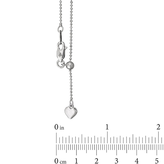 1.2mm Diamond-Cut Bead Chain Adjustable Necklace in Solid Sterling Silver - 22"