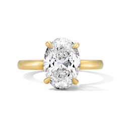 3-1/4 CT. T.W. Oval Certified Lab-Grown Diamond Hidden Double Frame Engagement Ring in 14K Gold (F/VS2)