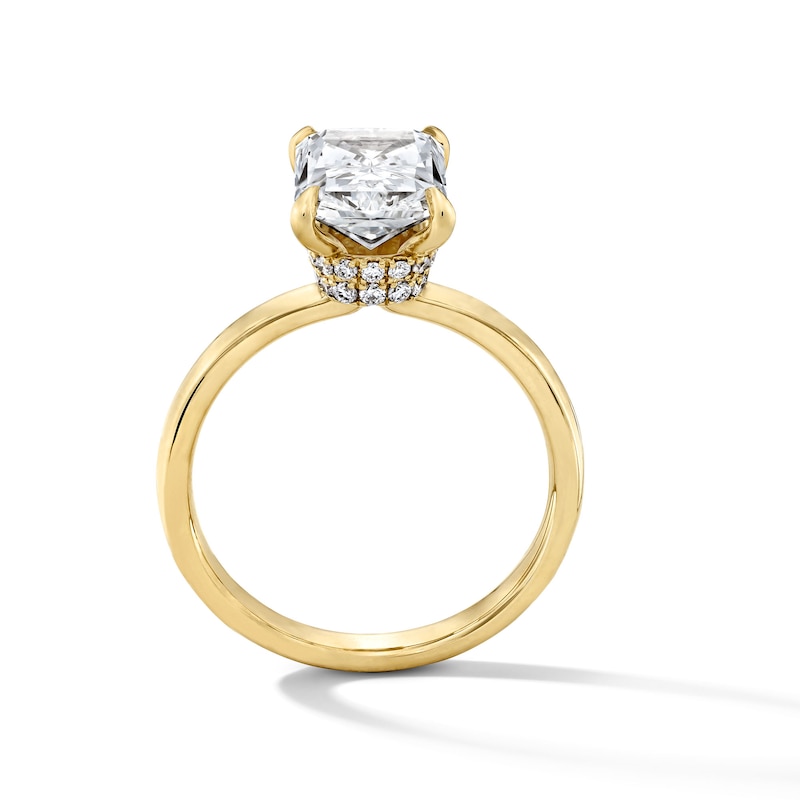 Main Image 3 of 3 1/4 CT. T.W. Radiant-Cut Certified Lab-Grown Diamond Hidden Double Frame Engagement Ring in 14K Gold (F/VS2)