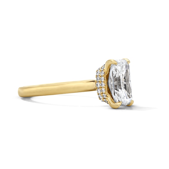 3 1/4 CT. T.w. Radiant-Cut Certified Lab-Grown Diamond Hidden Double Frame Engagement Ring in 14K Gold (F/Vs2)