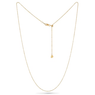 1.0mm Bead Chain Necklace in Solid 10K Gold - 22"
