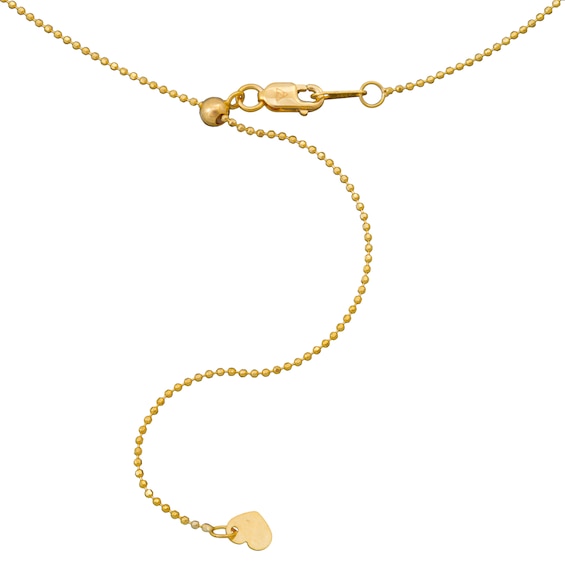 1.0mm Bead Chain Necklace in Solid 10K Gold - 22"