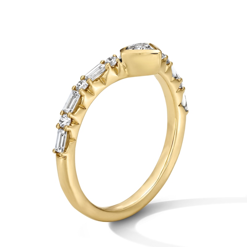 Main Image 5 of 1/2 CT. T.W. Shield-Shaped Lab-Grown Diamond Anniversary Band in 14K Gold (F/VS2)