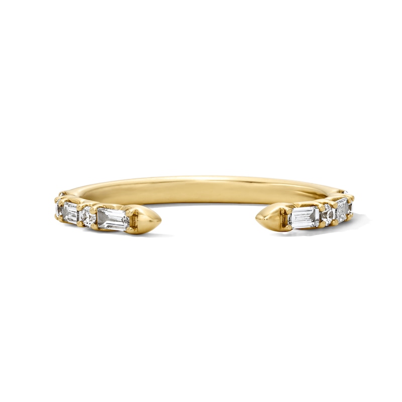 Main Image 1 of 1/3 CT. T.W. Baguette-Cut Lab-Grown Diamond Enhancer Ring in 14K Gold (F/VS2)