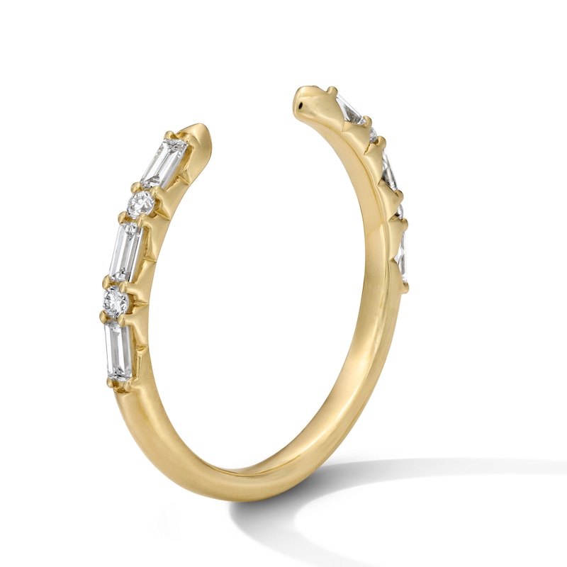 Main Image 5 of 1/3 CT. T.W. Baguette-Cut Lab-Grown Diamond Enhancer Ring in 14K Gold (F/VS2)